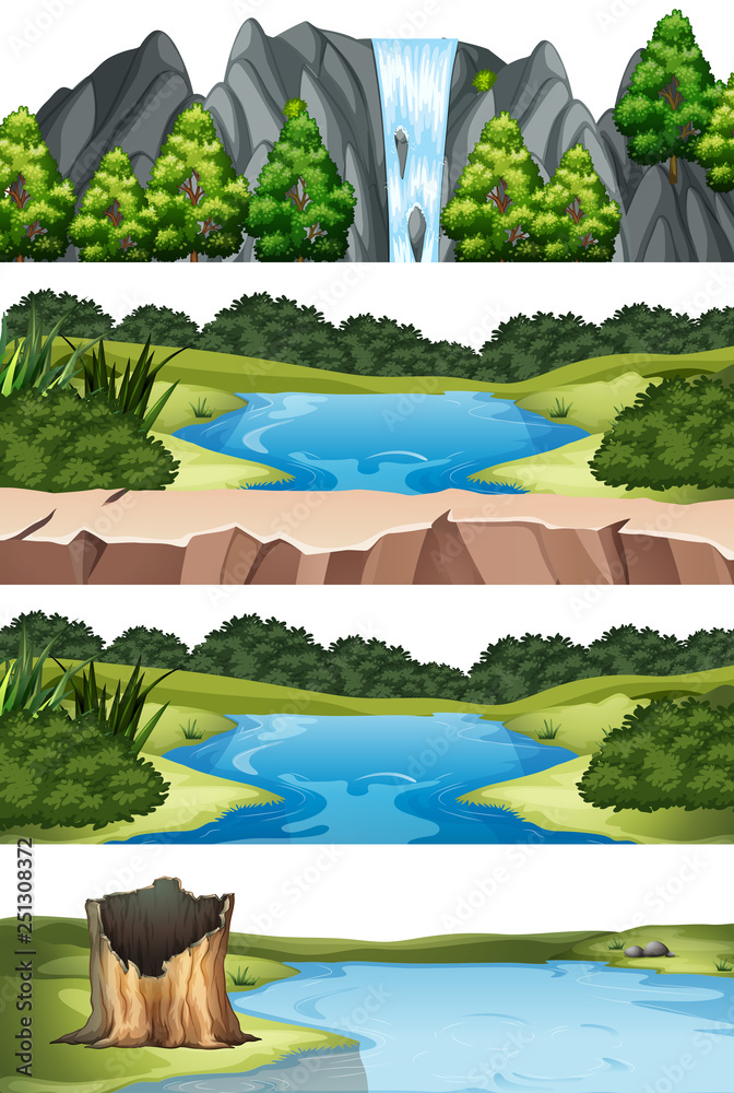 Set of different nature scenes