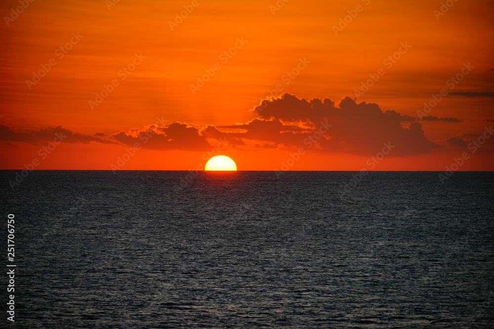 加勒比海日落