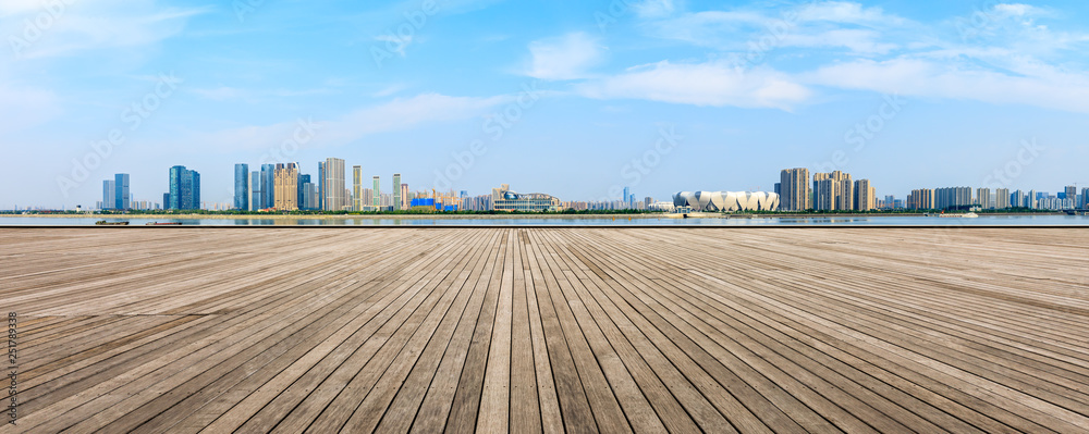 空木板平台与杭州城市天际线