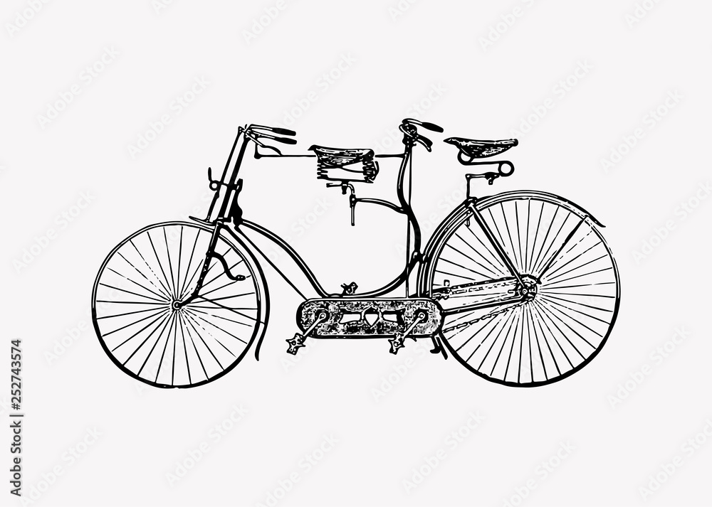 双人自行车复古设计