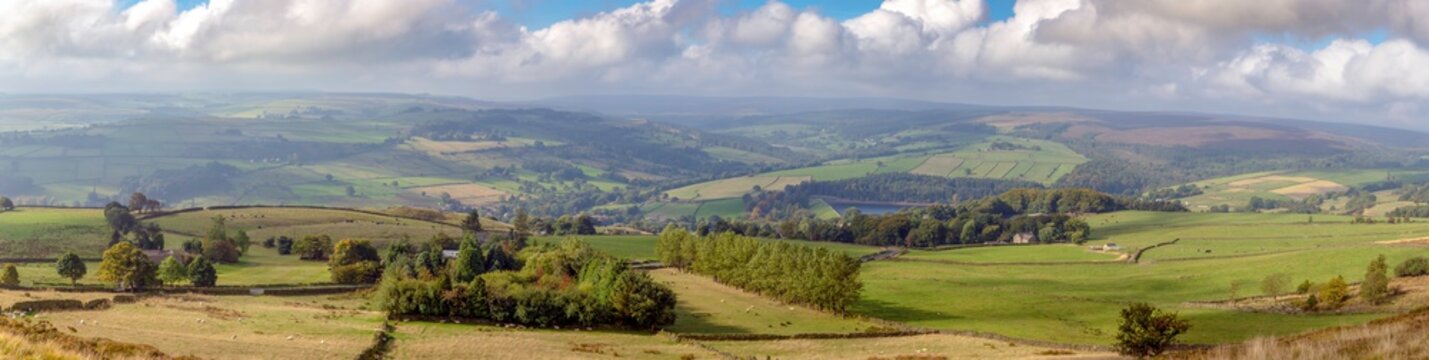 Large panorama of Yorkshire countryside in Spring