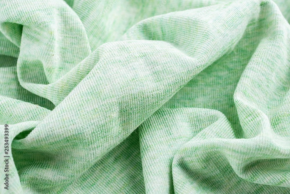 Cotton green knit fabric texture background material