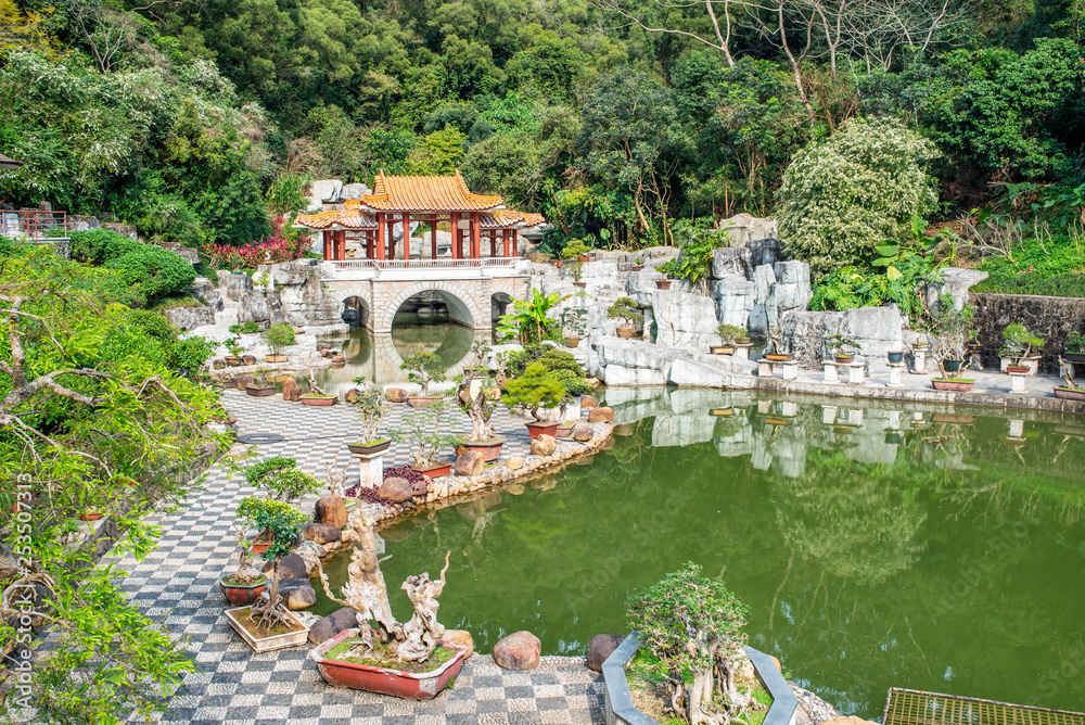 深圳仙湖植物园盆景园古建筑庭院
