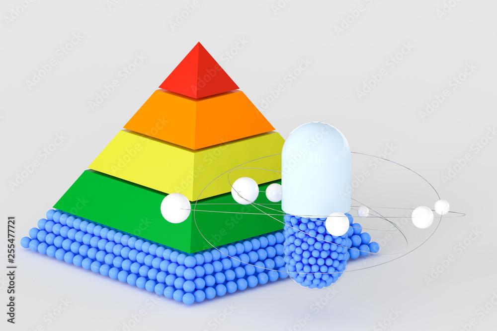金字塔和胶囊，三维渲染