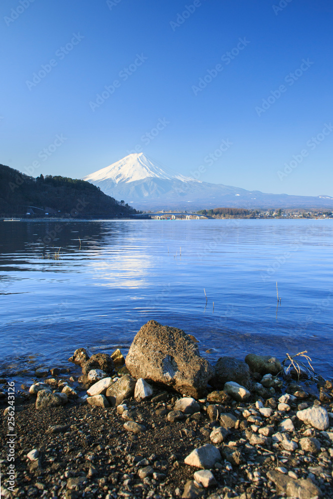 早春的富士山。