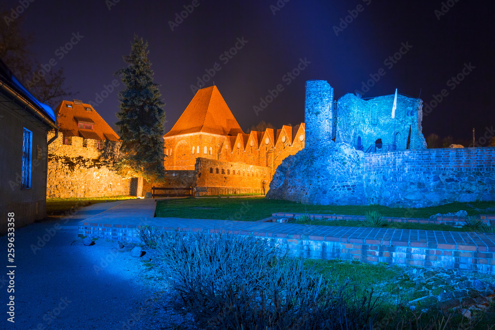 波兰托伦夜间条顿骑士城堡遗址