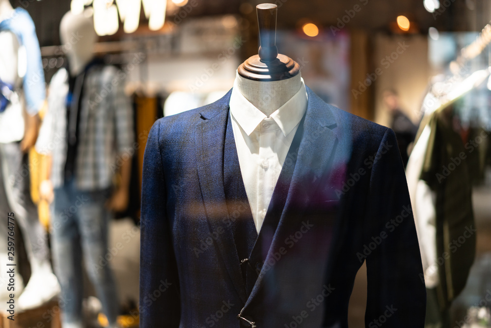 luxury suit in shopping mall