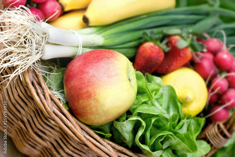 健康饮食，新鲜有机素食——水果和蔬菜