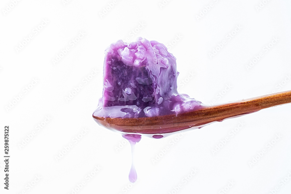 一勺紫薯粥特写