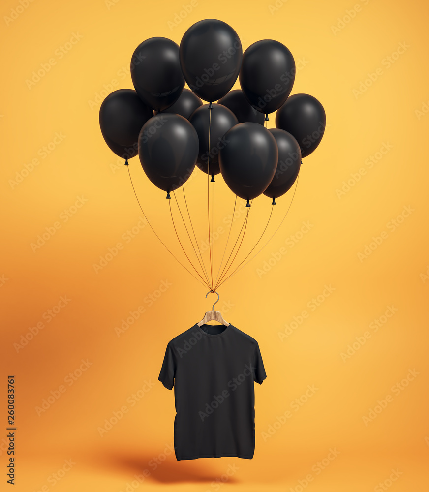 Empty black shirt with balloons