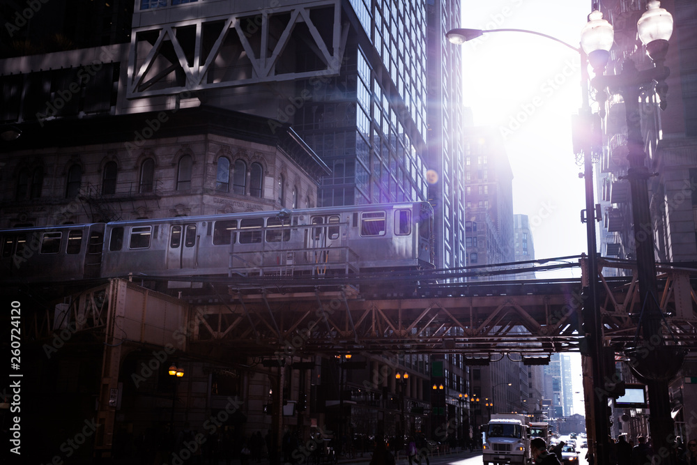 芝加哥城市地铁交通系统的列车