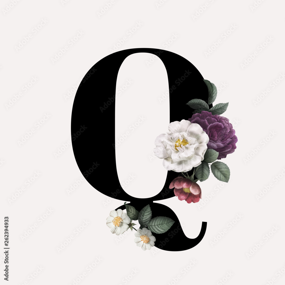 花卉字母Q字体