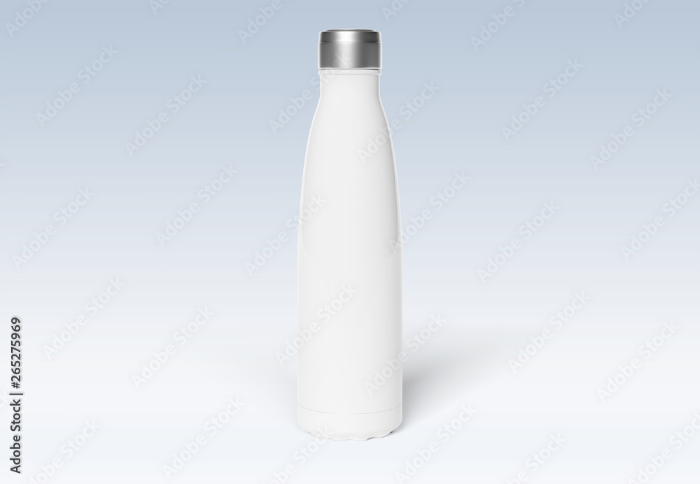 在白色实体模型上隔离的等温运动瓶3D渲染