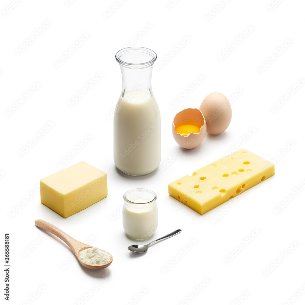 Isometric presentation of dairy food & beverage