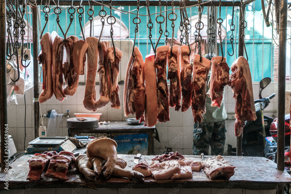 A Meat counter in China