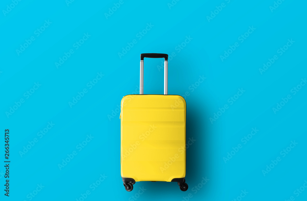  Yellow bag on the blue background