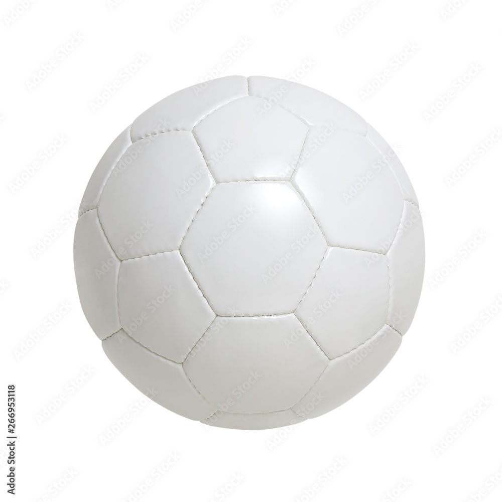 皮革白色足球。