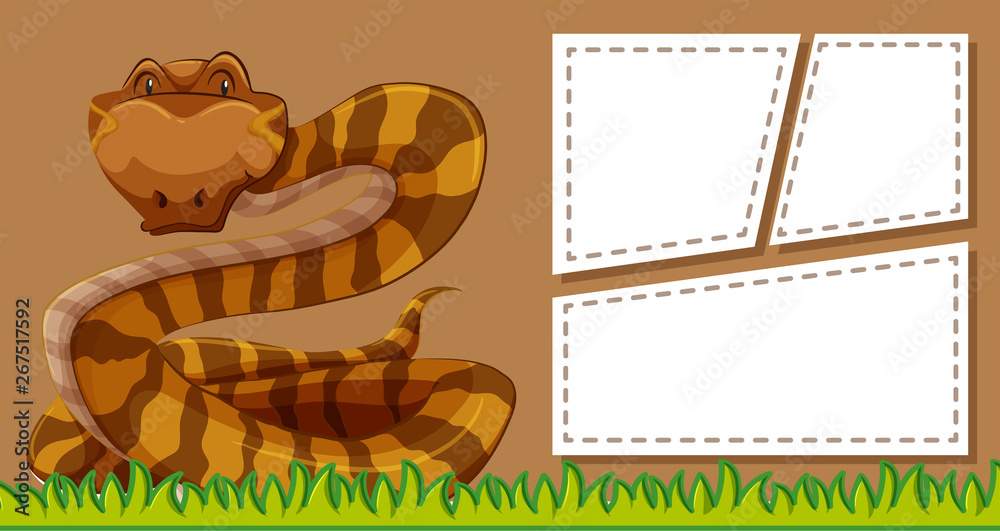Brown snake frame background