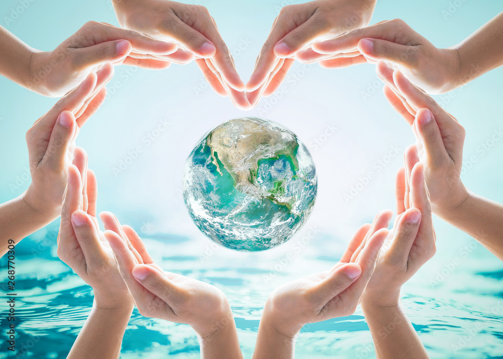 世界水日与环保理念，用心双手，社区志愿者爱地球