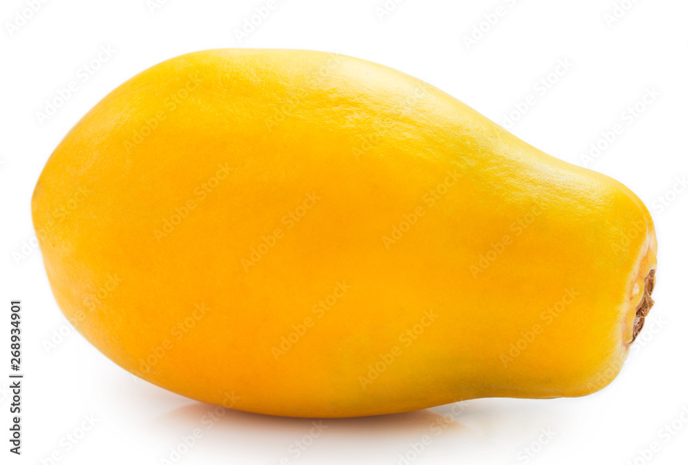 Fresh papaya on white background