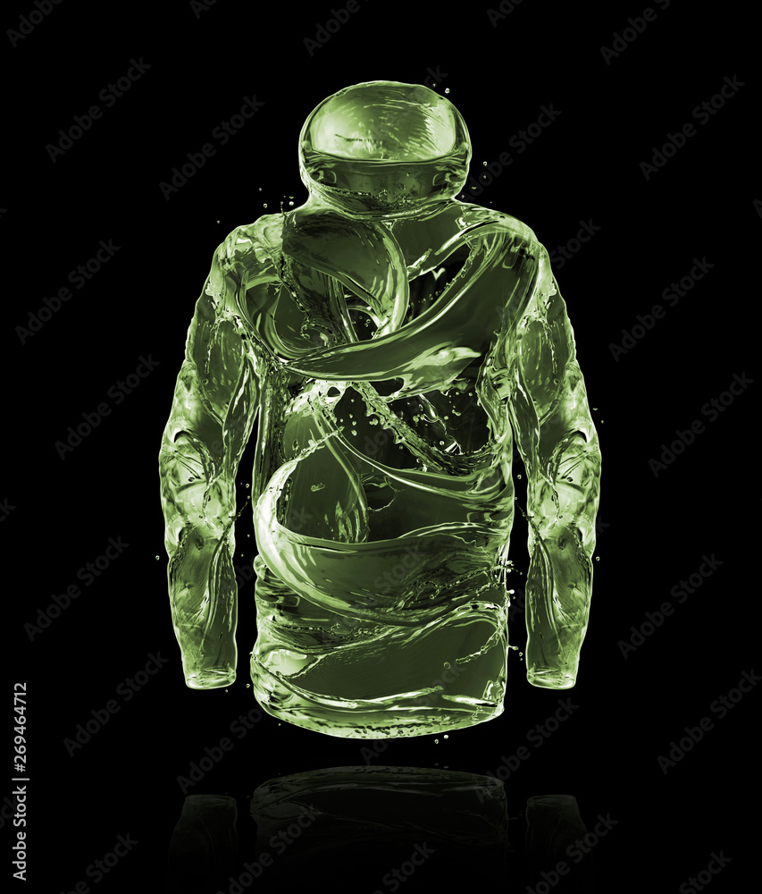 Jacket is made of water splashes, conceptual on black background