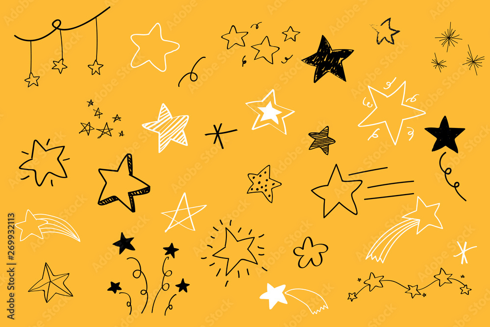 Hand drawn stars collection