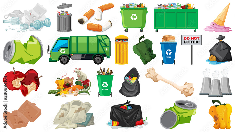 隔离污染、垃圾、垃圾和垃圾物体
