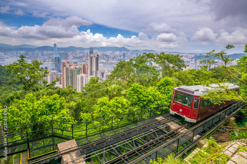 维多利亚峰有轨电车与中国香港城市天际线