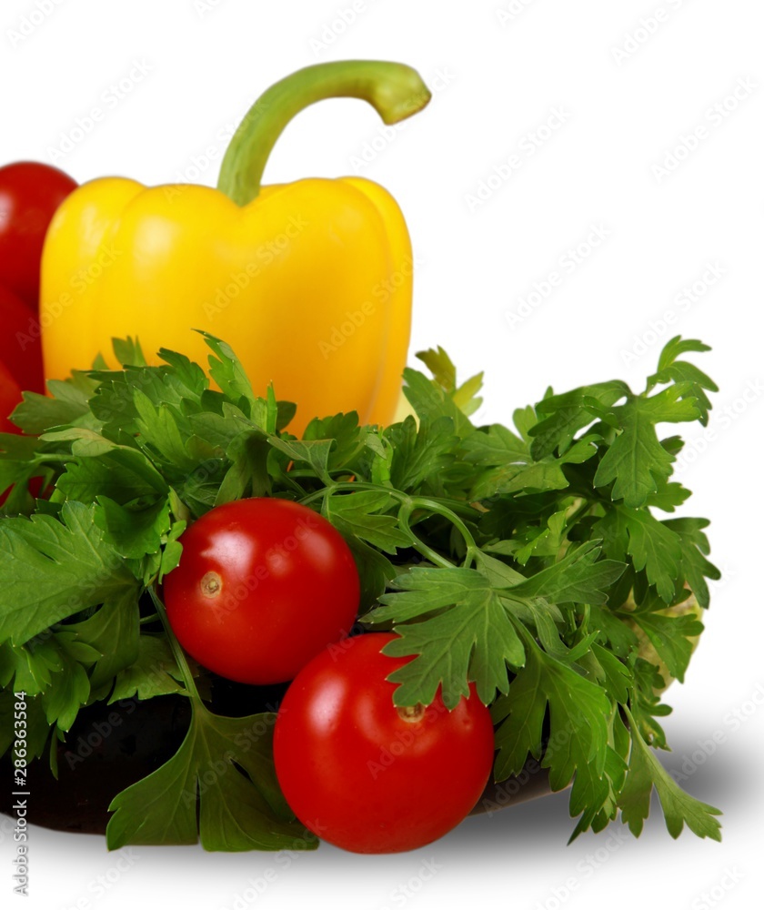 西红柿、辣椒和香菜