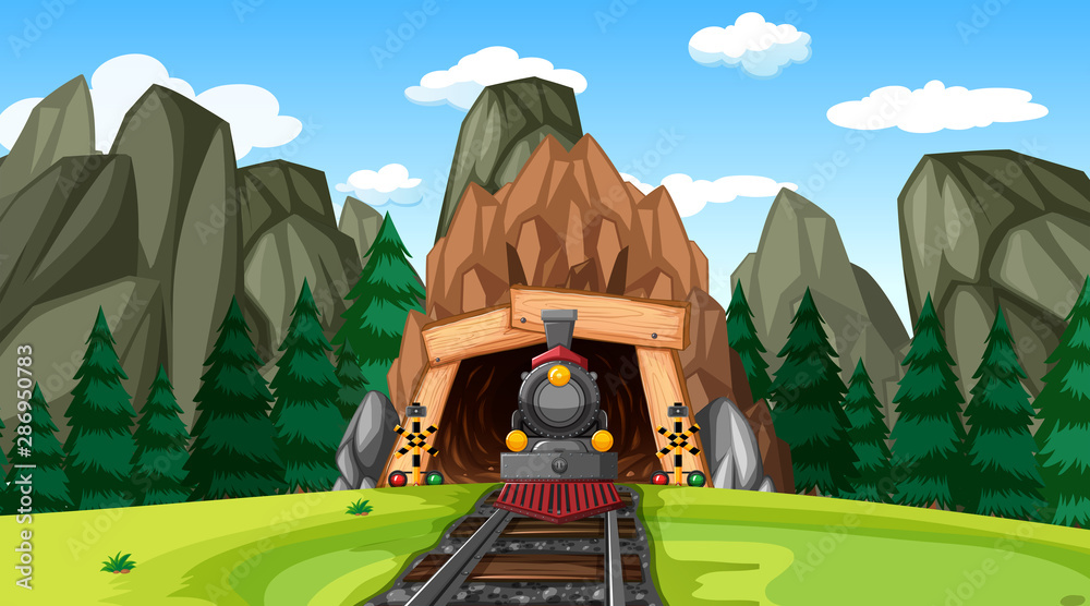 火车出山隧道