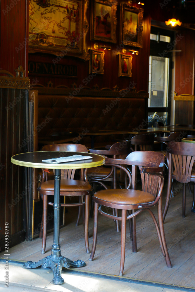 terrace  french cafe with chair ,table 