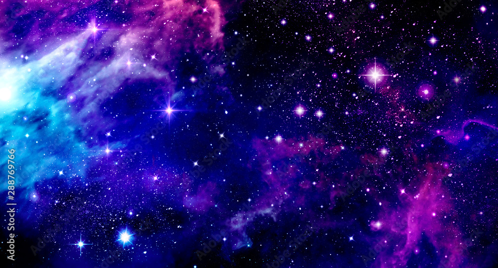 外太空，宇宙，星云，恒星，星团，蓝色，紫色，粉红色，明亮，天文学，科学