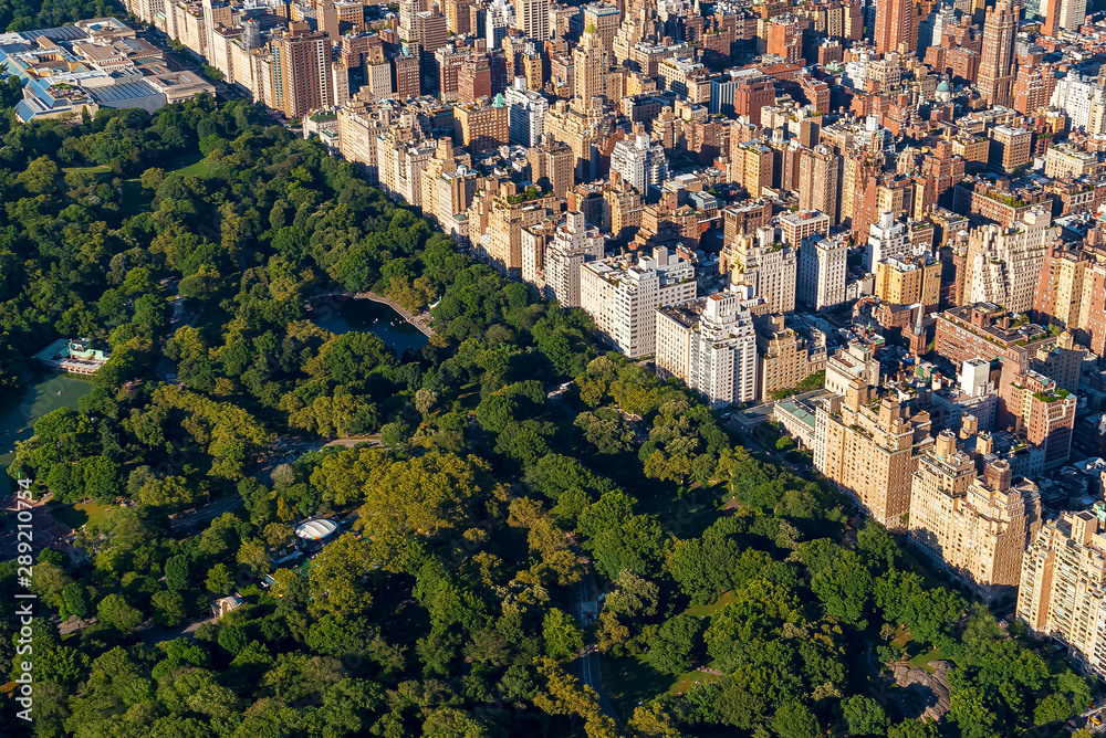 纽约曼哈顿和中央公园鸟瞰图