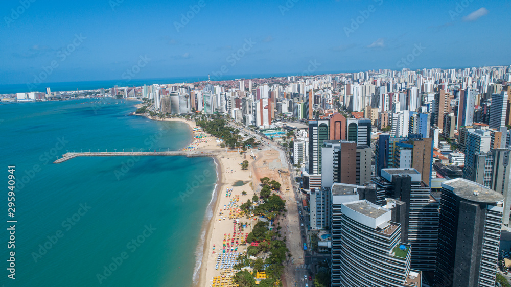 Fortaleza，Ceara/巴西-Circa Octuber 2019：Fortaleza Beira Mar的鸟瞰图。建筑平面图