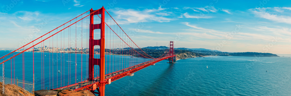 加州旧金山金门大桥全景