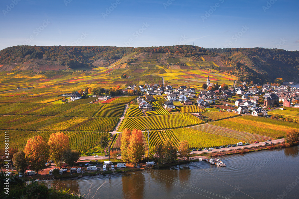 The Moselle river valley in autumn