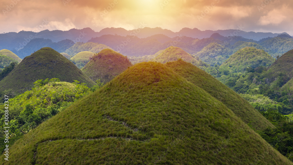 巧克力山博荷岛，巧克力山地质构造，菲律宾博荷。