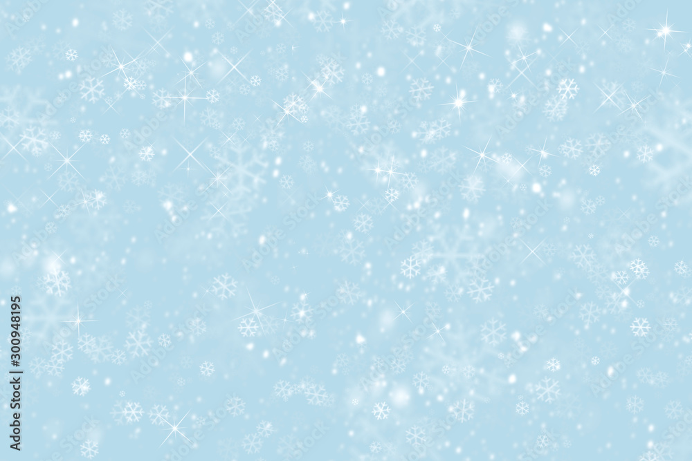 抽象的冬季背景是雪花，圣诞节背景是大雪，雪花在