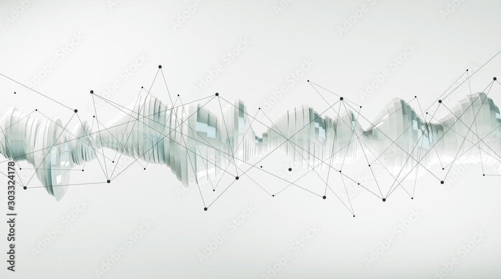Abstract white polygonal wave background