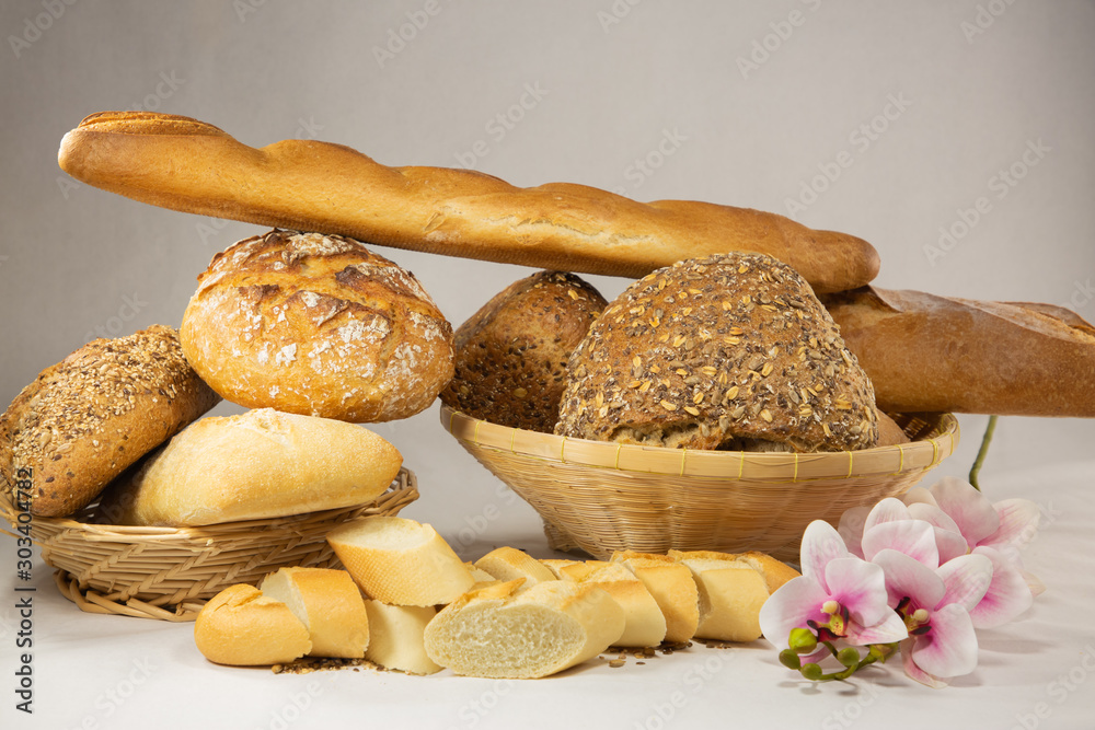 Fresh Homemade Plain bread and bread grain diet for healthy food from natural flour, good for everyo