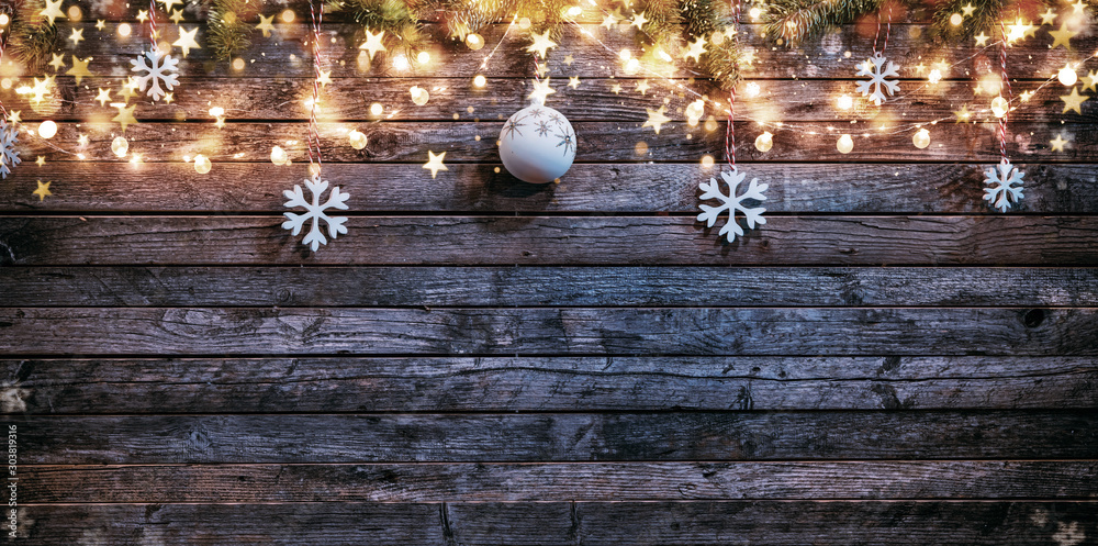 木板圣诞乡村背景