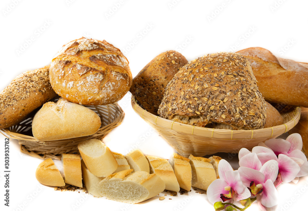 Fresh Homemade Plain bread and bread grain diet for healthy food from natural flour, good for everyo