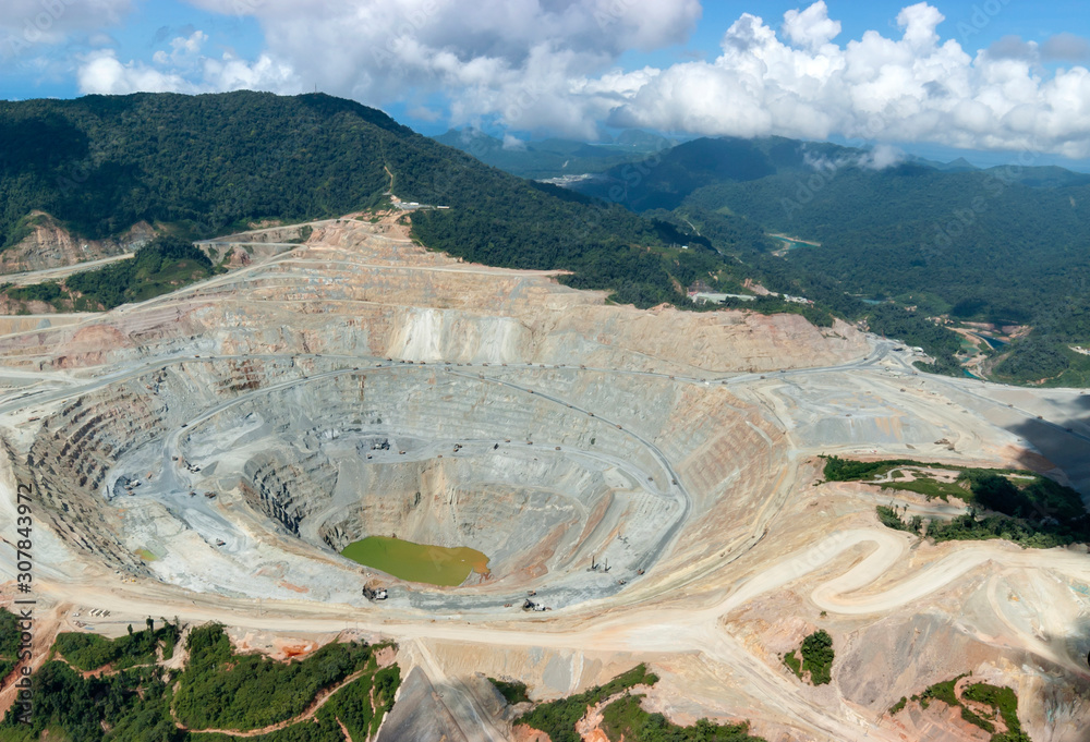 open pit copper mine view in indonesia