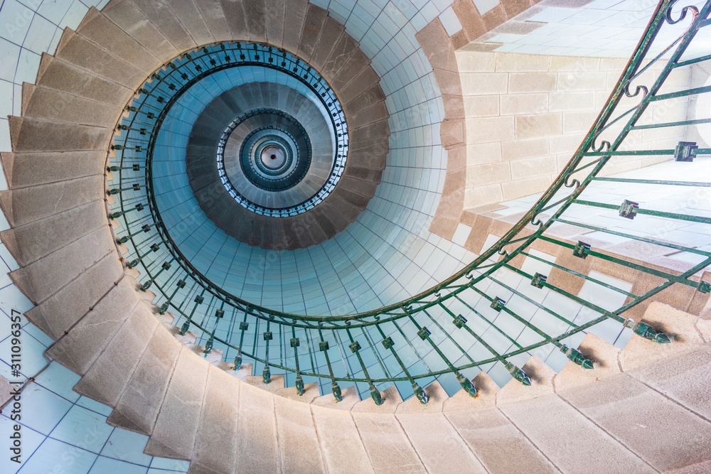 高灯塔楼梯，维耶日岛，布里塔尼，法国