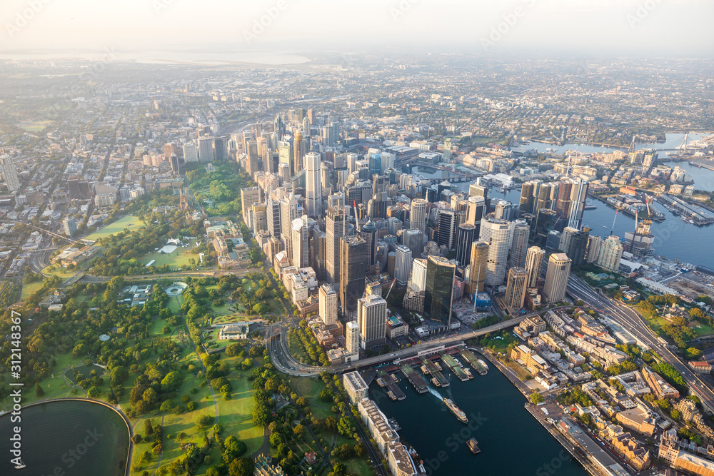 悉尼海港城市景观空中中央商务区
