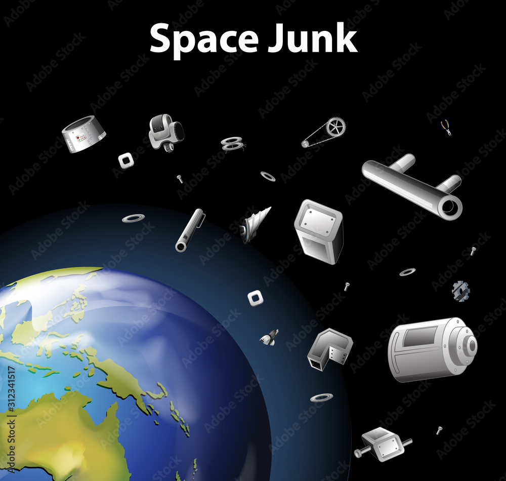 太空垃圾在太空中的场景