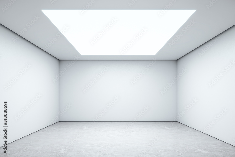 空白墙的现代房间空间