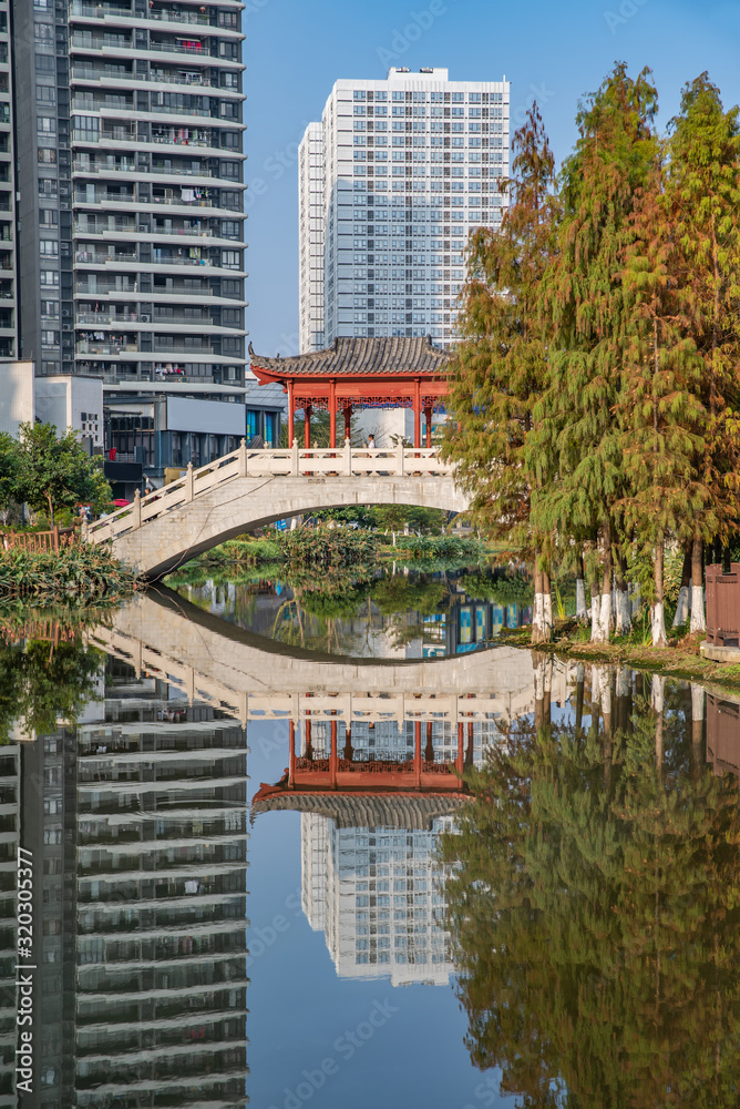 The architectural scenery of Jinzhou Bridge in Nansha District, Guangzhou, China
