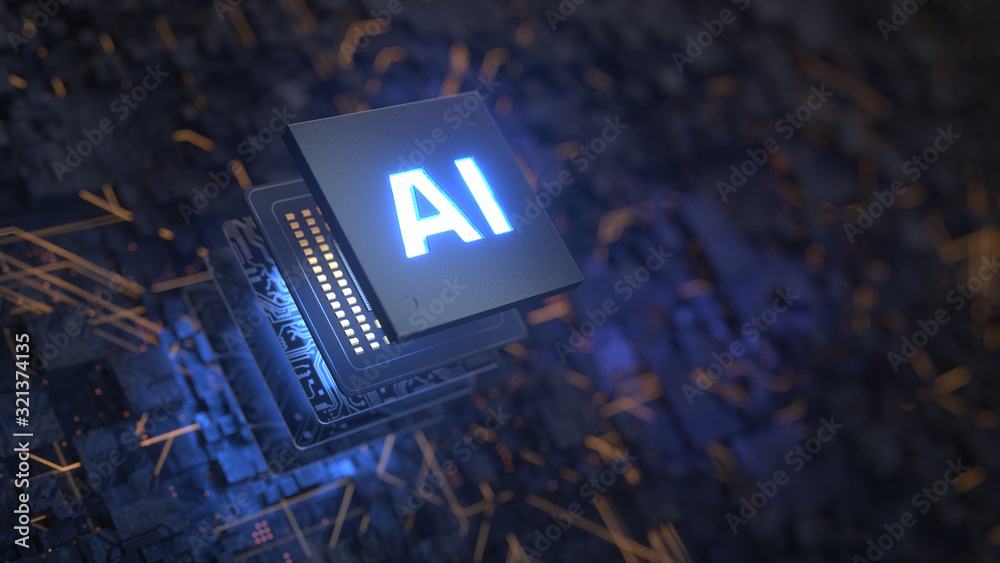 AI，电路板，人工智能概念