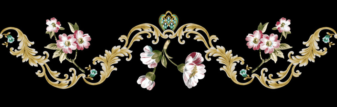 Classical luxury old fashioned damask ornament, royal victorian seamless texture for wallpapers, textile, wrapping. Exquisite floral baroque template. 